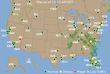 National Airport Delays Map