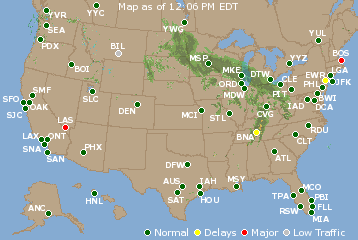 National Airport Delays Map