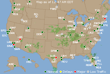 National Airport Delays Map