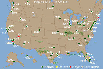 National Airport Delays Map