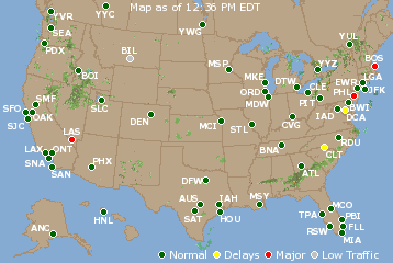 National Airport Delays Map