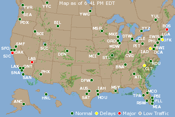 National Airport Delays Map
