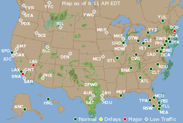 National Airport Delays Map