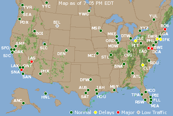 National Airport Delays Map