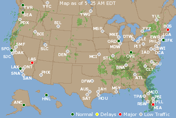National Airport Delays Map