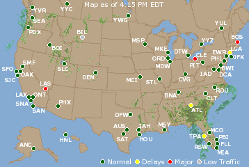 National Airport Delays Map
