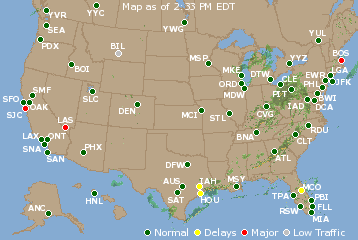 National Airport Delays Map