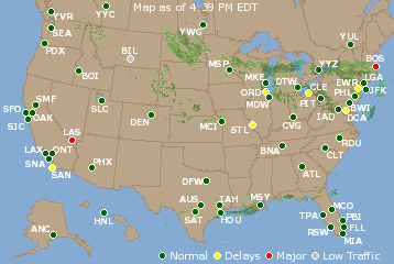 National Airport Delays Map