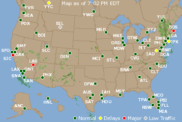 National Airport Delays Map