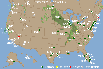 National Airport Delays Map