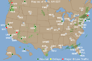 National Airport Delays Map