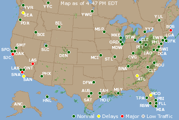 National Airport Delays Map