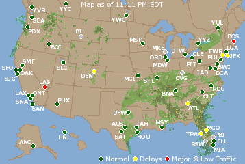 National Airport Delays Map