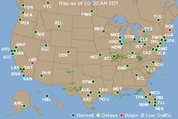 National Airport Delays Map