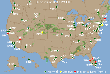 National Airport Delays Map