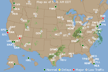 National Airport Delays Map