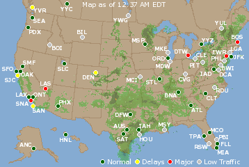 National Airport Delays Map
