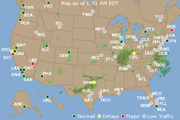 National Airport Delays Map