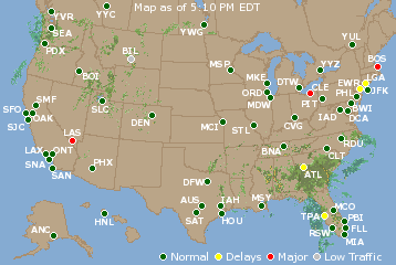 National Airport Delays Map