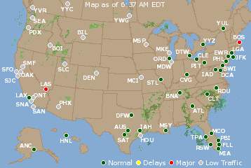 National Airport Delays Map