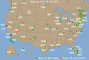 National Airport Delays Map