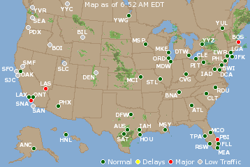 National Airport Delays Map
