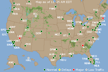 National Airport Delays Map