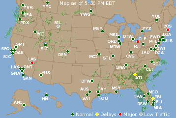 National Airport Delays Map