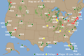 National Airport Delays Map