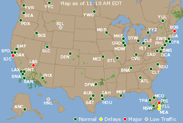 National Airport Delays Map