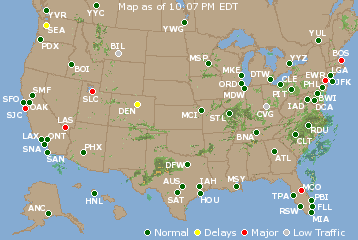 National Airport Delays Map