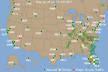 National Airport Delays Map