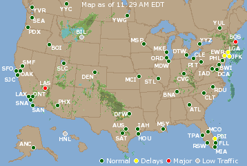 National Airport Delays Map