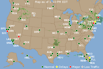 National Airport Delays Map