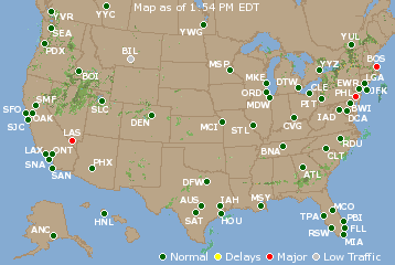 National Airport Delays Map