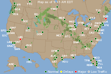 National Airport Delays Map