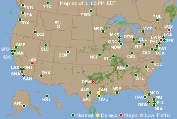 National Airport Delays Map