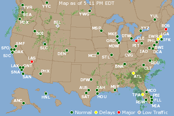 National Airport Delays Map