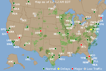 National Airport Delays Map