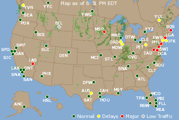 National Airport Delays Map