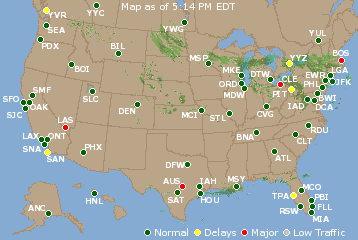 National Airport Delays Map