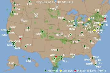 National Airport Delays Map
