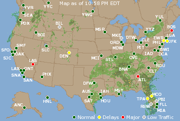 National Airport Delays Map