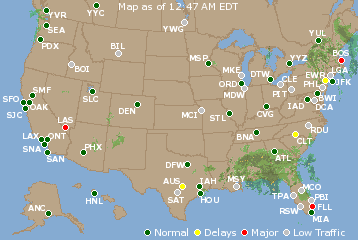 National Airport Delays Map