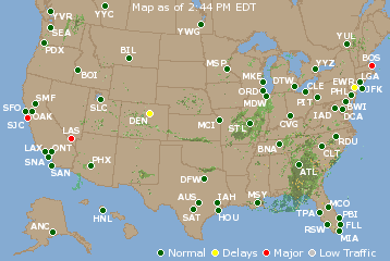 National Airport Delays Map