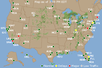 National Airport Delays Map