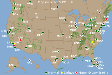 National Airport Delays Map