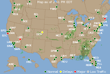 National Airport Delays Map