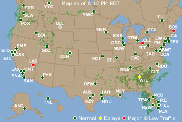 National Airport Delays Map