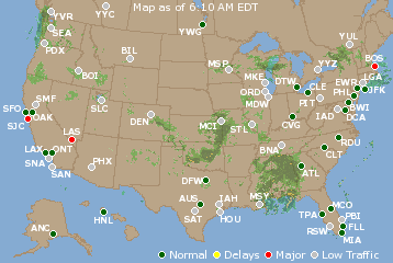 National Airport Delays Map
